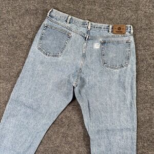 Wrangler Relaxed Fit Jeans Mens‎ 42x32 Light Wash Denim Distressed Workwear
